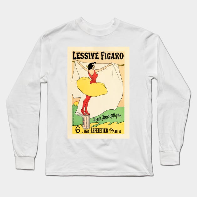 LESSIVE FIGARO Detergent Laundry Soap Poster by Leo Gausson Vintage French Advertisement Long Sleeve T-Shirt by vintageposters